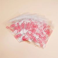Sacs à fermeture éclair transparents en OPP imprimés de fleurs, recyclables, pour lait, cadeaux DIY et fabrication de bijoux