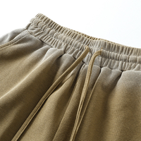 Pantalones Cortos YKH de Alta Calidad, 325 g/m², Personalizables, Estilo Vintage, Cintura Elástica, Lavado Ácido, para Hombre
