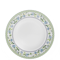 Assiette de table en porcelaine verte à motif floral vintage, élégante assiette de présentation en céramique à motif de fleurs de printemps pour mariage et décoration de table à domicile