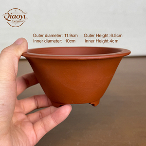 Pots à Bonsaï Yixing Ronds en Argile Violette, Petits Pots de Jardin Bohèmes <span class=keywords><strong>avec</strong></span> Drainage Supérieur, Jolis Pots à Bonsaï pour Plantes en Pot - Product Image 3