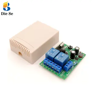 RF 433MHz AC 110V 220V Wireless Remote Control Switch 2 channel Relay 10A Receiver for Garage Door Light Motor