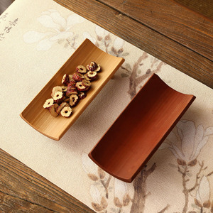 Bamboo Fruit <b>Basket</b> Tea <b>Tray</b> Dessert Holder Chinese Style Serving <b>Tray</b> Residential Use Wooden Pattern - Product Image 4