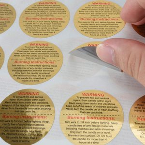 1.5インチキャンドルジャーコンテナステッカーキャンドル作りステッカー防水安全ラウンドキャンドル警告ラベル - Product Image 4