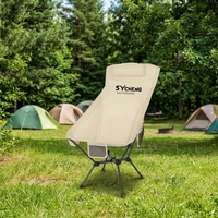 Chaise de camping à dossier haut, cadre en aluminium compact, poche latérale pliable, sac de rangement, randonnée en plein air, pêche, mobilier d'extérieur