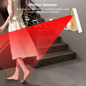 Carillon Moderno Bianco con Suoni di Uccelli Yun, Sensore di Movimento, Strumento di Rilassamento con Rumore Ambientale per Casa e Gabbia per Animali, con Pulsante e Vassoio in Plastica - Product Image 2