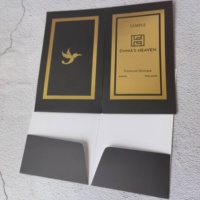 Carpeta de Presentación Personalizada Impresa en Papel/Cartón Offset A4 con Bolsillos Decorativos y Porta Tarjetas de 2 Pliegues