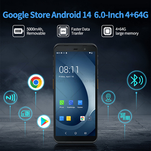 Google gồ ghề PDA 8core 6inchestouch Màn hình android14 thiết bị đầu cuối cầm tay 1D/2D thiết bị đầu cuối 5000ah với wifi <span class=keywords><strong>RFID</strong></span> cho Express - Product Image 2