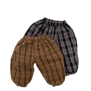Vente en gros de pantalons amples en coton pour bébés garçons et filles décontractés à carreaux chauds <span class=keywords><strong>coupe</strong></span> en laine pour enfants printemps et automne - Product Image 1