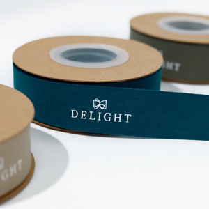 Cinta de Algodón Sólida Personalizada con Diseño de Lazo, Logotipo Impreso Personalizado con Lámina Dorada, Cinta de <span class=keywords><strong>Grosgrain</strong></span> de Alta Resistencia para Envolver Regalos - Product Image 6