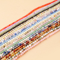 Manik-manik Kristal Alami Bulat 4mm, Manik-manik Batu Permata Campuran Semi-jadi untuk Pembuatan Perhiasan Gelang Kalung DIY