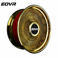 Roue à rayons EVOR 20 22 24 26 pouces avec capuchon flottant, rayons chromés polis dorés 20x9 20x10 22x10 24x9/10 26x10/9