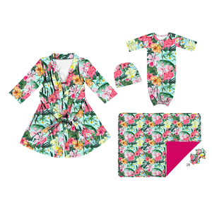 PJA-011 5pcs Pack Rose Floral Maman et Moi De Maternité Robe et Correspondant Bébé Ensemble - Product Image 6