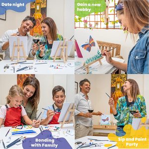 Set <span class=keywords><strong>de</strong></span> peinture en acrylique avec toile, Kit comprend un Mini pull, des pinceaux, des canettes artistiques, des fournitures <span class=keywords><strong>de</strong></span> peinture <span class=keywords><strong>de</strong></span> qualité supérieure, 25 pièces - Product Image 6