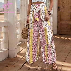Loveda 2026 Nuovi <span class=keywords><strong>Pantaloni</strong></span> Larghi da <span class=keywords><strong>Donna</strong></span> Stile Resort Retrò <span class=keywords><strong>con</strong></span> Coulisse e Stampa Floreale Geometrica - Product Image 6