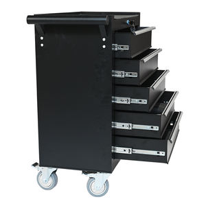 Chariot à outils roulant robuste noir avec 5 tiroirs et serrure, armoire de rangement pour outils de garage OEM - Product Image 2