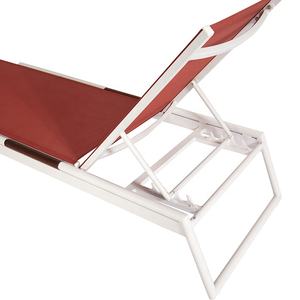 Chaises longues Teslin rouge de piscine extérieure en aluminium de plage extérieure moderne unique - Product Image 6