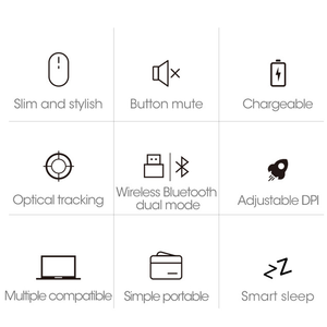 Giá Thấp Chuột 2.4G Quang Học Mỏng Mỏng Quang Học Chuột Có Thể Sạc Lại Không Dây Cho Máy Tính Xách Tay Máy Tính Bảng PC - Product Image 3