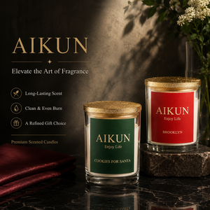 AIKUN Handmade Soy Wax Gift Set Scented Glass Jar 40-60 Hours Burn Time <b>Box</b> Glass Candle Set for Christmas Decor - Product Image 2