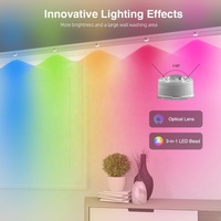 LuxFond Venta caliente Decoración de vacaciones de Navidad IP68 Impermeable RGBIC LED Cadena permanente al aire libre Punto Aleros Luz