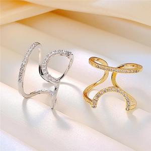 Anillo Abierto Geométrico para Mujer, Anillo de Moda, Accesorio Elegante para el Dedo, Estilo Nail Art - Product Image 1