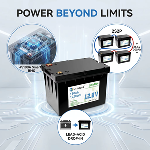 Batterie LiFePO4 Lithium-Ion 12,8V 150Ah 1,92kWh avec BMS 4S100A – Remplacement pour batteries au plomb, stockage d'énergie domestique - Product Image 3