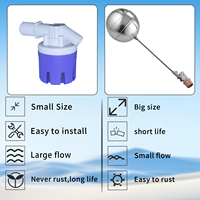 Vanne à flotteur automatique en plastique bleu pour réservoir d'eau, 1/2'', 3/4'', 1''