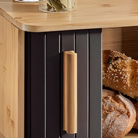 Boîte à pain en bambou grande capacité, écologique et durable, avec couvercle roulant, en matériau de qualité alimentaire, pour le rangement des produits de boulangerie sur le comptoir de cuisine