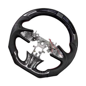 <span class=keywords><strong>พวงมาลัย</strong></span>หนังคาร์บอนไฟเบอร์แบบมีรูพรุน พร้อมหน้าจอ LED สำหรับอินฟินิตี้ Q50 ปี 2014-2017 อุปกรณ์ตกแต่งภายในรถยนต์ - Product Image 3