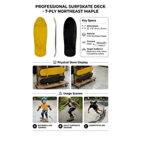 Planche de surf skate 7 plis en érable du Nord-Est, concave profond, 32x10 pouces, personnalisée, directement de l'usine