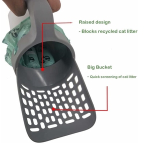 Deep Sifting Schaufel halter Cat Litter Sifter Scoop System All-in-One-Mülls ack mit großer Kapazität Reinigung Katzenstreu schaufel - Product Image 5