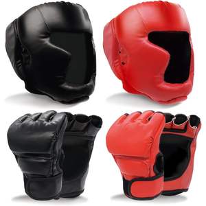 ชุดถุงมือต่อยมวยและหมวก2แพ็กแบบพรีเมี่ยมพร้อมอุปกรณ์ซ้อมอุปกรณ์ป้องกันชกมวยจำเป็น - Product Image 6