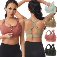 Soutien-gorge de sport pour femme à maintien élevé, anti-choc, à fermeture avant, sans armatures, pour poitrines généreuses, anti-humidité, du S au 5XL, vente en gros