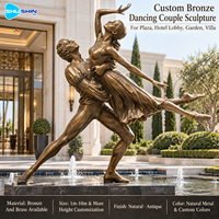 Sculpture de couple dansant en bronze, patine antique, laiton, cuivre, figurine de ballet personnalisée pour l'affichage dans les places publiques, les halls d'hôtels, les jardins et les villas