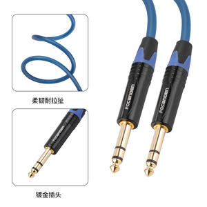 Câble audio mâle-mâle 6,35 mm, cuivre sans oxygène 6,5 mm, double blindage, pour amplificateur de guitare électrique - Product Image 2