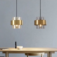 Lustre en fer et verre personnalisé, style minimaliste, pour table de salle à manger, îlot de cuisine, restaurant, café, bar, chambre et chevet