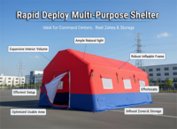 Tente d'urgence gonflable en PVC de haute qualité, grande taille, double couche, imperméable 3000 mm, pour secours médical et incendie, automatique et rapide