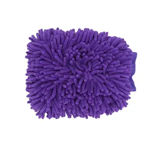 Alta Qualidade Molhado e Seco Uso Poeira Limpeza 18X21CM Azul Chenille Car Wash Mitt