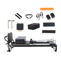 Reformer Pilates de Luxe Professionnel Durable en Aluminium Noir Entièrement Réglable pour Usage Commercial