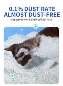 Süper emici doğal manyok kedi kumu uzun ömürlü koku giderici plastik mısır malzeme ile biyobozunur topaklanma etkisi - Product Image 2