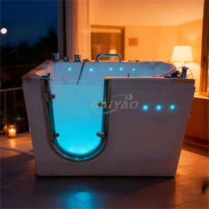 Bañera de Hidromasaje Portátil, Bañera de Acrílico Accesible con 6 Jets, Spa Interior para el Hogar, Hidroterapia Segura, Cómoda y Moderna - Product Image 3