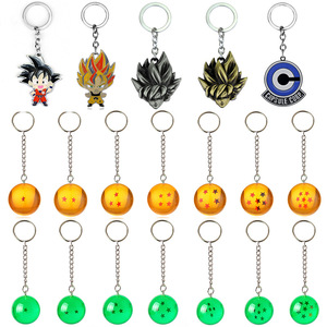 Hot 20 Designs Seven Star Wish Beads Colgante Llavero de plástico Personaje de anime Goku llavero logo Collar con colgante de <span class=keywords><strong>metal</strong></span> para hombres - Product Image 1