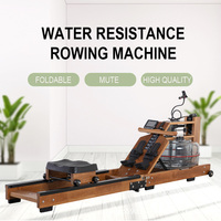 Máquina de Remo Profesional para Cardio Plegable con Resistencia de Tanque de Agua y Estructura de Madera