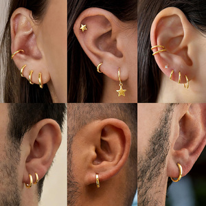 Pendientes de <span class=keywords><strong>Aro</strong></span> de Acero Inoxidable de 8mm-20mm, Chapados en Oro y Plata, para Mujeres y Hombres, Joyería para <span class=keywords><strong>Piercing</strong></span>, Regalo Hipoalergénico, Pendientes de Cartílago y Hélix - Product Image 3
