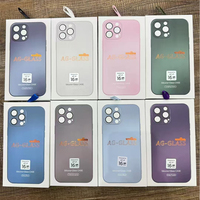AG Verre Mat Silicone Mobile Case Pour iPhone 16 14 11 13 12 15 Pro Max Plus Cases Avec Objectif Caméra Film Couverture Accessoires