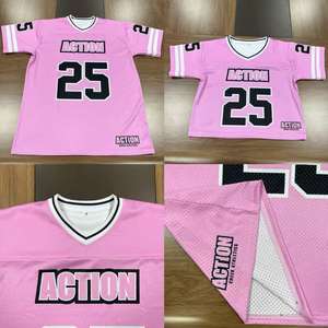 قمصان نسائية صيفية مخصصة بالجملة من FQ، ملابس الشارع على طراز Y2k، قمصان قصيرة بياقة على شكل V مع رسومات أرقام وحروف، تي شيرت كرة القدم الأمريكية - Product Image 6