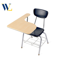 Chaise d'étude d'écriture confortable et robuste avec bloc-notes Table et chaises pour étudiants universitaires pour salle de formation scolaire