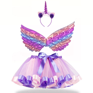 Disfraz de <span class=keywords><strong>Unicornio</strong></span> para Niñas, Falda de Arcoíris en Capas, Alas de Hada, Diadema de <span class=keywords><strong>Unicornio</strong></span> para Fiesta de Cumpleaños de <span class=keywords><strong>Princesa</strong></span>, Disfraz para Fiestas, CM025 - Product Image 6