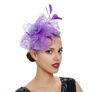 Hot Selling Fancy Charming Elegant Mesh Fascinator Feather Versatile Comfortable Soft Adjustable All Season Women Party Hair - Product Image 4