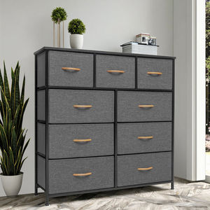 Moderne braune MDF Holzkiste Kommode 9 Schubladen Hohe Kleidung Truhe für Zuhause oder Krankenhaus für Wohnzimmer möbel - Product Image 1