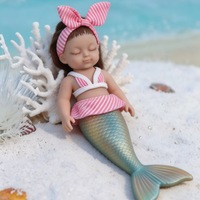 Muñeca Sirena Reborn de Silicona Sólida, Juguete Blandito de Sirena Bebé de Simulación Realista, Juguete Antiestrés para Niños, Regalo